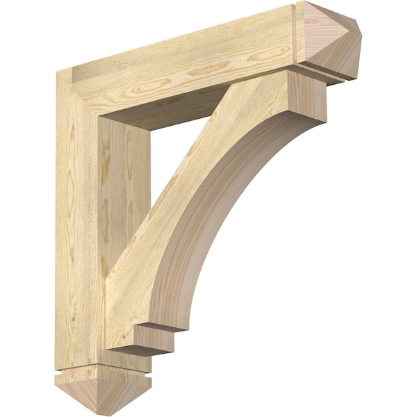 Ekena Millwork Imperial Arts and Crafts Rough Sawn Bracket w/ Offset Brace, Douglas Fir, 8"W x 36"D x 36"H BKT0806X36X36IMP03RDF - main